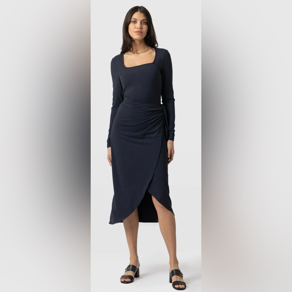NWT Saint + Sophia Black Amelia Wrap Dress